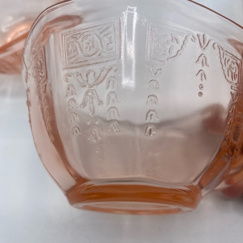 Vintage Pink Depression Glass Tea 3 Cups Princess Pattern by Anchor Hocking Co - Picture 5 of 6